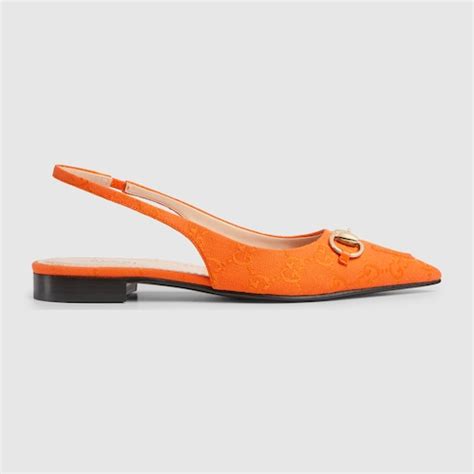 gucci horsebit flat orange